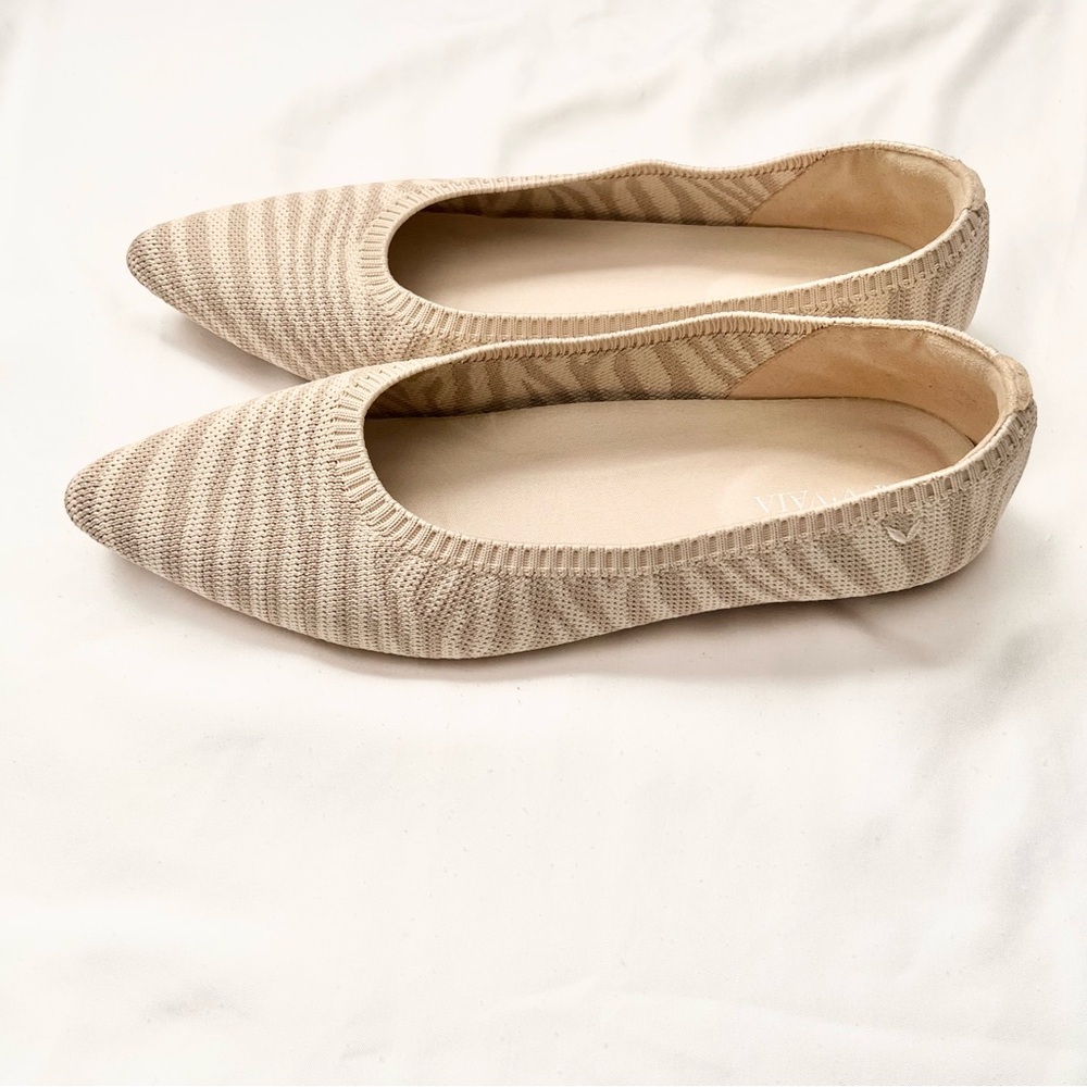 VIVAIA | POINTED TOE BALLET FLATS ARIA 5* IN ZEBRA NUDE PRINT SIZE 9 US EUR 40 - Picture 5 of 7